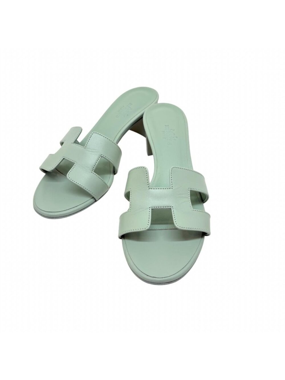Hermes Oasis Sandals Aqua Epsom